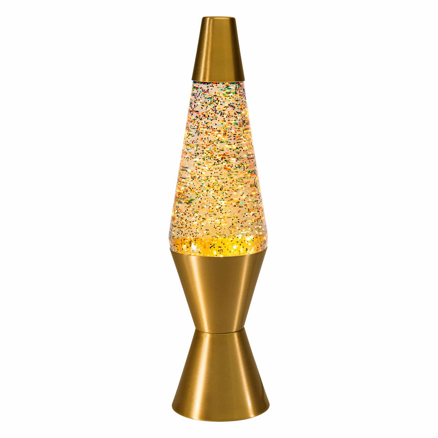 14.5″ LAVA LAMP RAINBOW GLITTER – CLEAR/GOLD B8